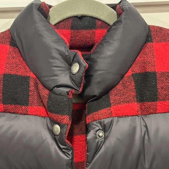Red and Black Reversible Buffalo Plaid Puffer Vest - Picture 4 of 4
